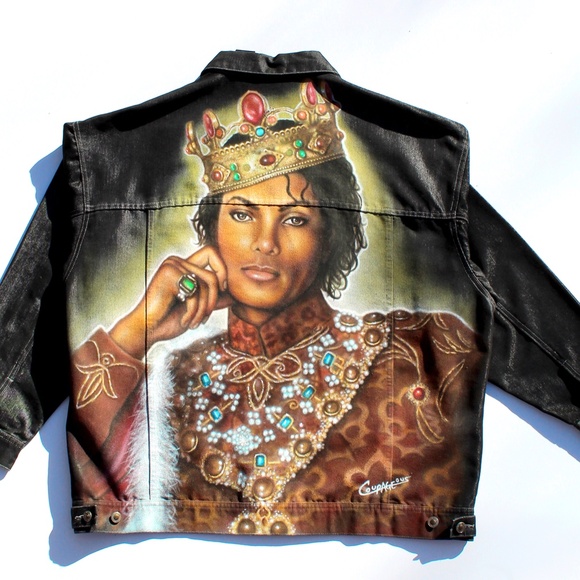 Custom Hand Painted MICHAEL JACKSON Jacket with Swarovski Crystals, 1 of 1 - Picture 2 of 4